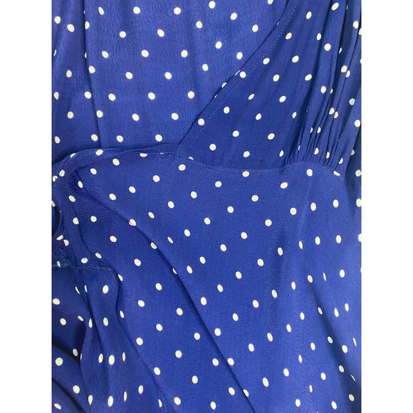 AUGUSTE THE LABEL "Lilly" Navy Blue Polka Dot Maxi Wrap Dress US 4 - Picture 12 of 13